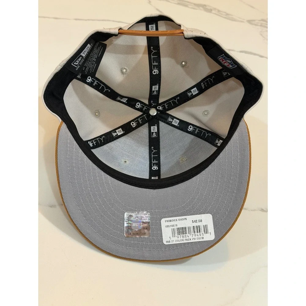 Philadelphia Eagles 9FIFTY Snapback Hat Grey Tan NFL Fan Cap One Size OS New Era